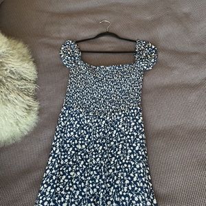 Reformation Navy Floral MIDI Dress - Size M